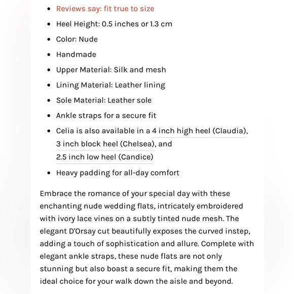 Bella Belle CELIA Lace D'Orsay Nude Flats for Wedding - Size 7.5.  Worn once! - Picture 7 of 11